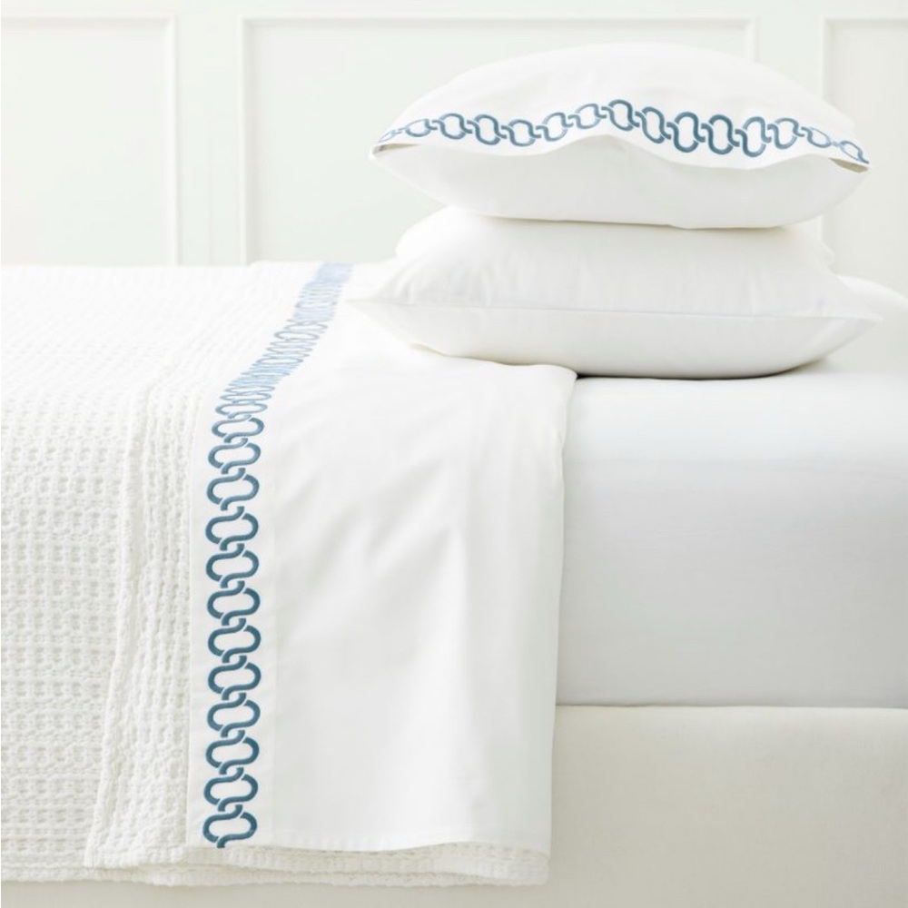Serena & Lily navy Savoy Euro shams (2) pair